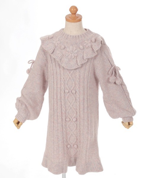 axes femme（アクシーズファム）の「フラワー刺繍ニットワンピース（ワンピース・キッズ・ピンク/ブルー・MEDIUM/LARGE/X-LARGE）」の20枚目の写真