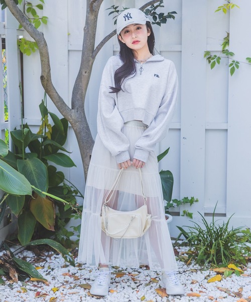 repipi armario(レピピ アルマリオ)の「チュールティアードロングスカート(スカート・キッズ・アイボリー/チェック/ブラック・LARGE/MEDIUM/SMALL)」の4枚目の写真