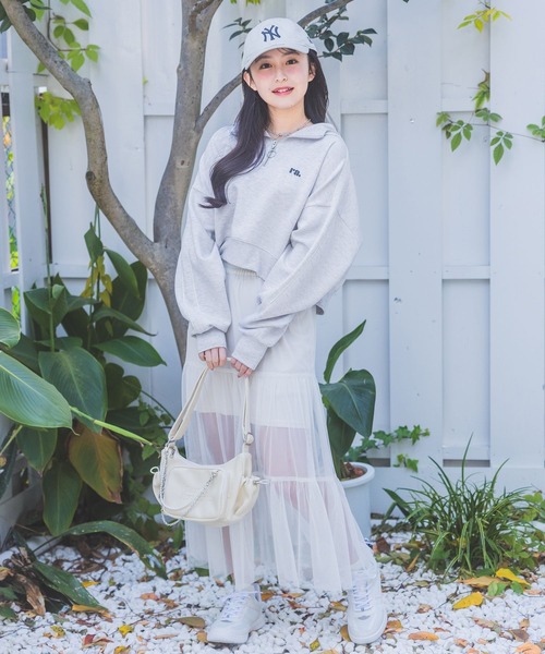 repipi armario(レピピ アルマリオ)の「チュールティアードロングスカート(スカート・キッズ・アイボリー/チェック/ブラック・LARGE/MEDIUM/SMALL)」の6枚目の写真