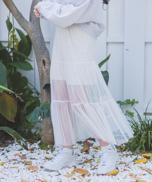 repipi armario(レピピ アルマリオ)の「チュールティアードロングスカート(スカート・キッズ・アイボリー/チェック/ブラック・LARGE/MEDIUM/SMALL)」の7枚目の写真