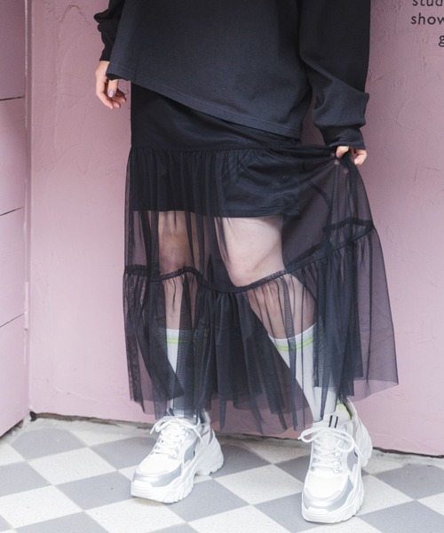 repipi armario(レピピ アルマリオ)の「チュールティアードロングスカート(スカート・キッズ・アイボリー/チェック/ブラック・LARGE/MEDIUM/SMALL)」の19枚目の写真
