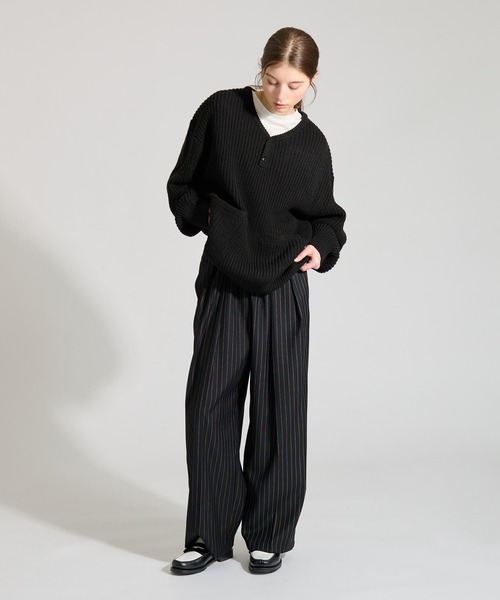WETTEMPT(ウィテンプト)の「HENRY NECK RIB KNIT /ヘンリーネックリブニット(ニット/セーター・メンズ・ブラック/ネイビー/グレー・SMALL/LARGE/MEDIUM)」の15枚目の写真