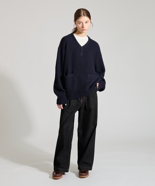 HENRY NECK RIB KNIT /ヘンリーネックリブニット（ニット