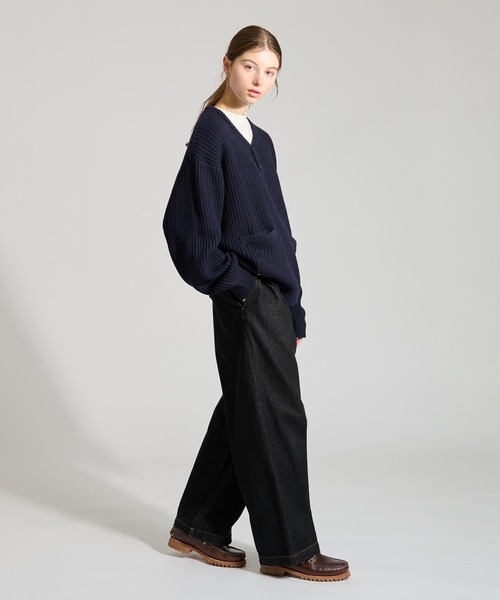 RIER Rib kint リブニット ブラック WETTEMPT(ウィテンプト)の「HENRY NECK RIB KNIT /ヘンリー
