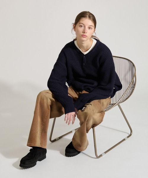 ニット セーター henry neck rib knit レディース HENRY NECK RIB KNIT /ヘンリーネックリブニット（ニット
