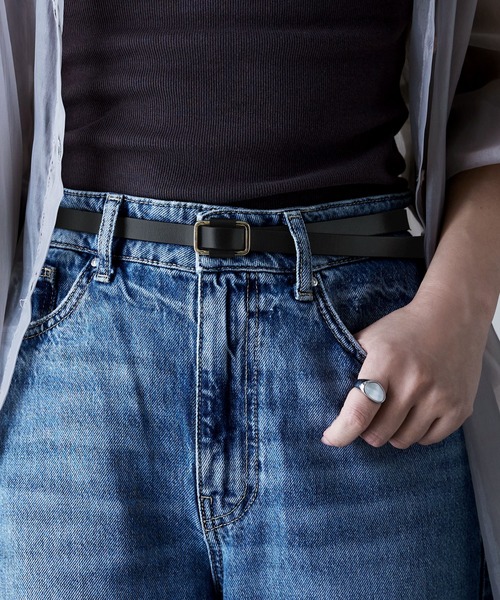 etoll.（エトル）の「スクエアリングスリムレザーベルト（ベルト・レディース・ブラウン/ブラック系その他2/ブラック/ブラウン系その他2・FREE）」の7枚目の写真