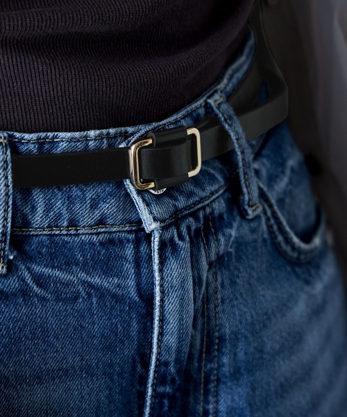 etoll.（エトル）の「スクエアリングスリムレザーベルト（ベルト・レディース・ブラウン/ブラック系その他2/ブラック/ブラウン系その他2・FREE）」の8枚目の写真