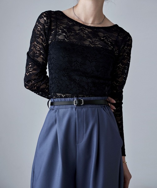 etoll.（エトル）の「スクエアリングスリムレザーベルト（ベルト・レディース・ブラウン/ブラック系その他2/ブラック/ブラウン系その他2・FREE）」の9枚目の写真