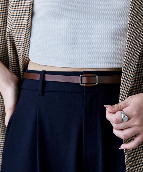 etoll.（エトル）の「スクエアリングスリムレザーベルト（ベルト・レディース・ブラウン/ブラック系その他2/ブラック/ブラウン系その他2・FREE）」の15枚目の写真