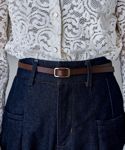 etoll.（エトル）の「スクエアリングスリムレザーベルト（ベルト・レディース・ブラウン/ブラック系その他2/ブラック/ブラウン系その他2・FREE）」の12枚目の写真