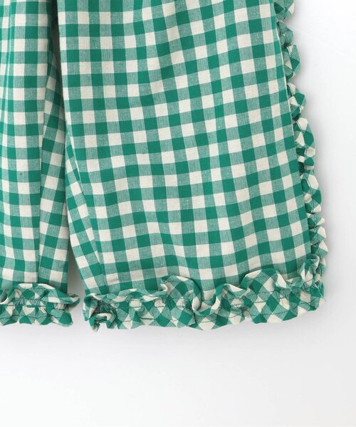 p.premier（ピードットプルミエ）の「【ジュニア対応】ギンガムチェックフリルパンツ（その他パンツ・キッズ・ブラック/グリーン/レッド・80/90/100/110/120/130/140）」の4枚目の写真