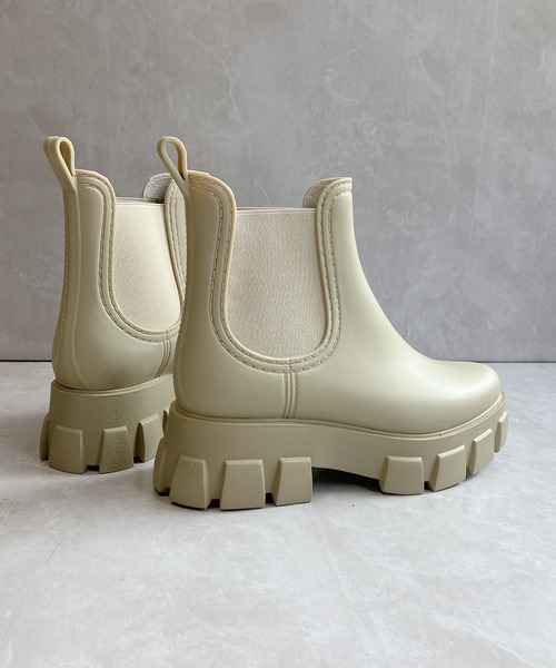 Noubel Voug Relax(ヌーベルヴォーグリラックス)の「防水 晴雨兼用 サイドゴア ショート レインブーツ(レインシューズ・レディース・カーキ/ブラック/ベージュ・38/40/39/37/36)」の2枚目の写真
