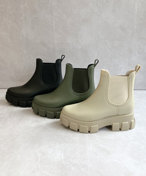 Noubel Voug Relax(ヌーベルヴォーグリラックス)の「防水 晴雨兼用 サイドゴア ショート レインブーツ(レインシューズ・レディース・カーキ/ブラック/ベージュ・38/40/39/37/36)」の5枚目の写真
