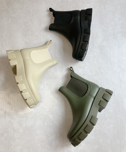 Noubel Voug Relax(ヌーベルヴォーグリラックス)の「防水 晴雨兼用 サイドゴア ショート レインブーツ(レインシューズ・レディース・カーキ/ブラック/ベージュ・38/40/39/37/36)」の6枚目の写真