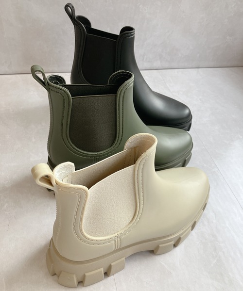 Noubel Voug Relax(ヌーベルヴォーグリラックス)の「防水 晴雨兼用 サイドゴア ショート レインブーツ(レインシューズ・レディース・カーキ/ブラック/ベージュ・38/40/39/37/36)」の7枚目の写真