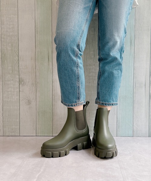 Noubel Voug Relax(ヌーベルヴォーグリラックス)の「防水 晴雨兼用 サイドゴア ショート レインブーツ(レインシューズ・レディース・カーキ/ブラック/ベージュ・38/40/39/37/36)」の12枚目の写真