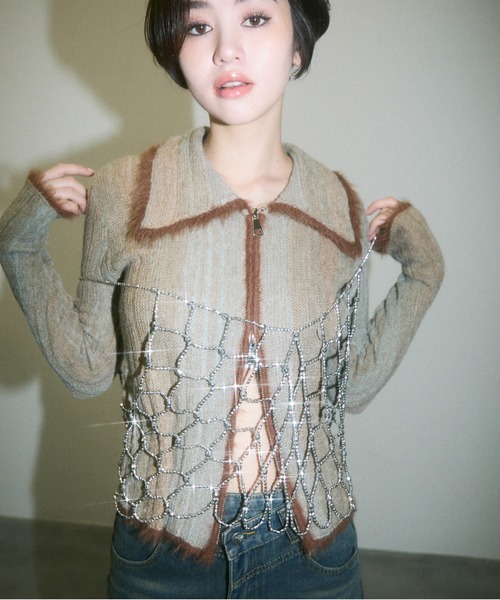 Clum(クルム)の「pearl beads croped bustier / パールビーズクロップドビスチェ(その他トップス・レディース・シルバー/ブラック/その他2/その他1・FREE)」の3枚目の写真