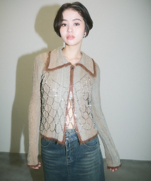 Clum(クルム)の「pearl beads croped bustier / パールビーズクロップドビスチェ(その他トップス・レディース・シルバー/ブラック/その他2/その他1・FREE)」の5枚目の写真