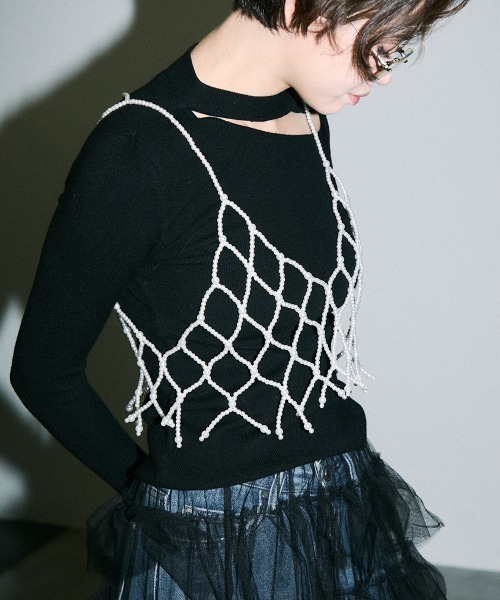 Clum(クルム)の「pearl beads croped bustier / パールビーズクロップドビスチェ(その他トップス・レディース・シルバー/ブラック/その他2/その他1・FREE)」の13枚目の写真