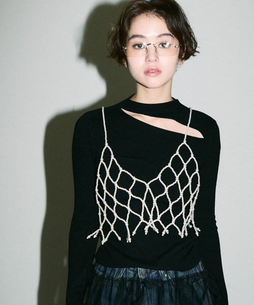 Clum(クルム)の「pearl beads croped bustier / パールビーズクロップドビスチェ(その他トップス・レディース・シルバー/ブラック/その他2/その他1・FREE)」の11枚目の写真