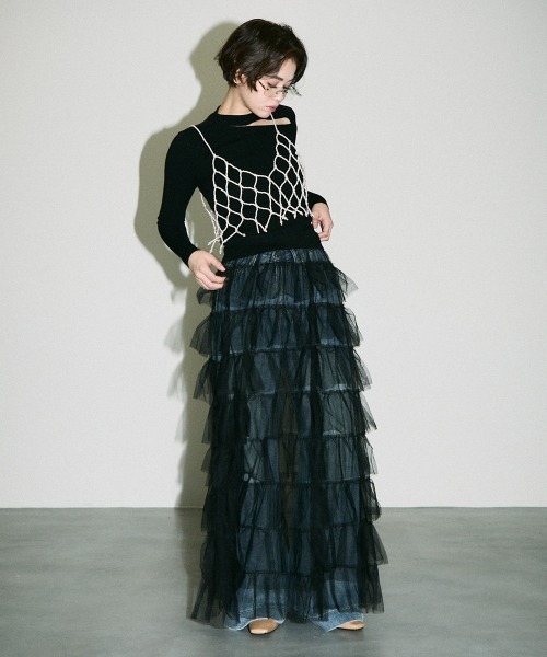 Clum(クルム)の「pearl beads croped bustier / パールビーズクロップドビスチェ(その他トップス・レディース・シルバー/ブラック/その他2/その他1・FREE)」の16枚目の写真