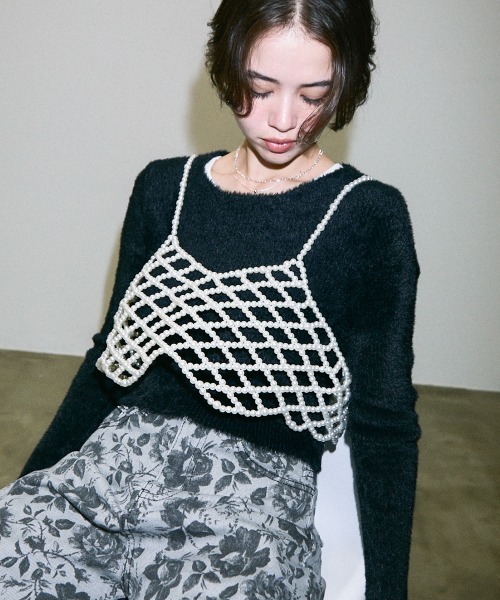 Clum(クルム)の「pearl beads croped bustier / パールビーズクロップドビスチェ(その他トップス・レディース・シルバー/ブラック/その他2/その他1・FREE)」の8枚目の写真