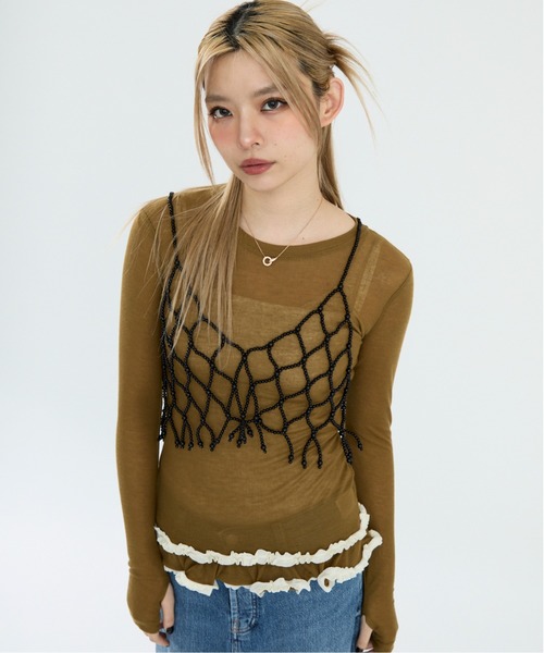 Clum(クルム)の「pearl beads croped bustier / パールビーズクロップドビスチェ(その他トップス・レディース・シルバー/ブラック/その他2/その他1・FREE)」の21枚目の写真