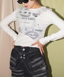 dispark | DISPARK/切替デザインレタリングトップス(Tシャツ/カットソー)