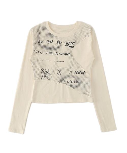 dispark（ディスパーク）の「DISPARK/切替デザインレタリングトップス（Tシャツ/カットソー・レディース・アイボリー/ブラック・FREE）」の17枚目の写真