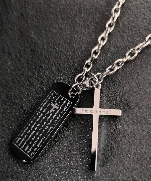 セール】チェーンネックレス/クロス＋タグ（ネックレス