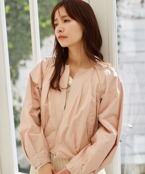 mysty woman（ミスティウーマン）の「ノーカラーギャザーブルゾン  290546（ブルゾン・レディース・アイボリー/ピンク/ブラック・FREE）」の22枚目の写真