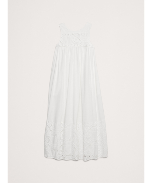 Banana Republic（バナナリパブリック）の「エンブロイダリー コットン ポプリン マキシ ドレス（ワンピース・レディース・ホワイト・S/XS/L/M）」の4枚目の写真