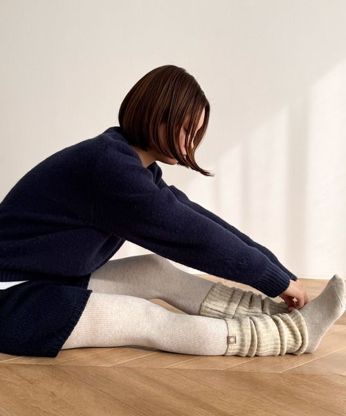 CANAL JEAN(キャナルジーン)の「El mar リブタイツ(タイツ/ストッキング・レディース・ホワイト/オートミール/ブラック・ONE SIZE)」の12枚目の写真