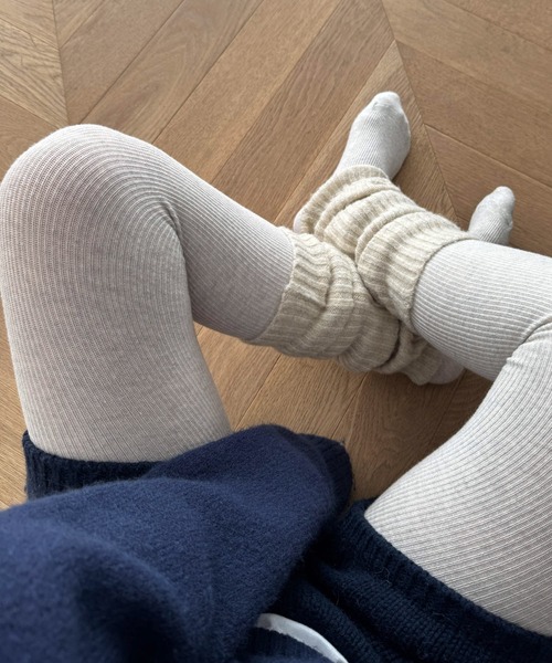 CANAL JEAN(キャナルジーン)の「El mar リブタイツ(タイツ/ストッキング・レディース・ホワイト/オートミール/ブラック・ONE SIZE)」の13枚目の写真