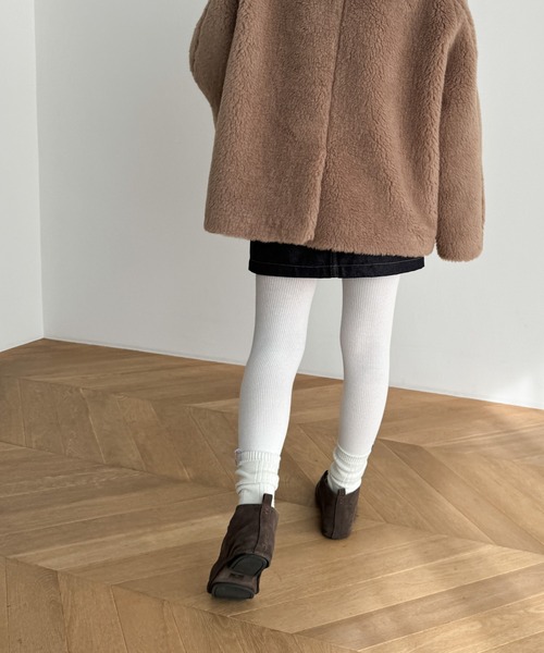 CANAL JEAN(キャナルジーン)の「El mar リブタイツ(タイツ/ストッキング・レディース・ホワイト/オートミール/ブラック・ONE SIZE)」の6枚目の写真