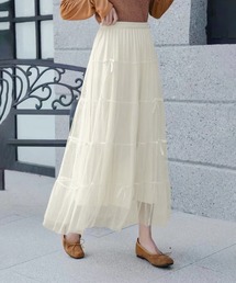 aimoha | リボン付きチュールロングスカート(スカート)