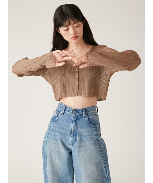 LILY BROWN リリーブラウン 新品 シアーボレロフリルカーデ LGRY LILY BROWN（リリーブラウン）の「シアーフリルボレロカーデ