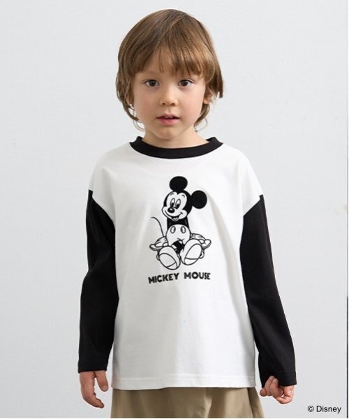 b・ROOM（ビールーム）の「【Disney】【カイテキ天竺】ミッキーマウス/スケボーTシャツ（Tシャツ/カットソー・キッズ・ブラック/レッド/ダークグリーン・130cm/110cm/120cm/100cm/140cm）」の2枚目の写真
