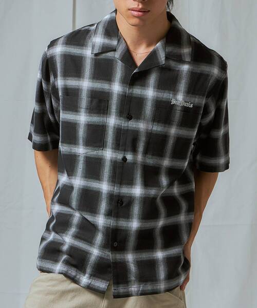 BEN DAVIS(ベンデイビス)の「【BEN DAVIS(ベンデイビス)】CARDS EMB PLAID O/C SHIRT / チェック シャツ ワーク 半袖 刺繍 オープンカラー(シャツ/ブラウス・メンズ・ブルー/ブラック・MEDIUM/LARGE/X-LARGE)」の8枚目の写真