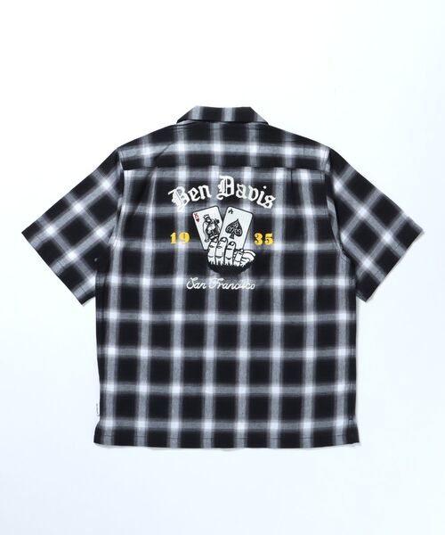 BEN DAVIS(ベンデイビス)の「【BEN DAVIS(ベンデイビス)】CARDS EMB PLAID O/C SHIRT / チェック シャツ ワーク 半袖 刺繍 オープンカラー(シャツ/ブラウス・メンズ・ブルー/ブラック・MEDIUM/LARGE/X-LARGE)」の11枚目の写真