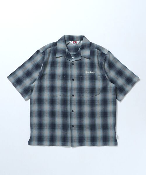 BEN DAVIS(ベンデイビス)の「【BEN DAVIS(ベンデイビス)】CARDS EMB PLAID O/C SHIRT / チェック シャツ ワーク 半袖 刺繍 オープンカラー(シャツ/ブラウス・メンズ・ブルー/ブラック・MEDIUM/LARGE/X-LARGE)」の13枚目の写真