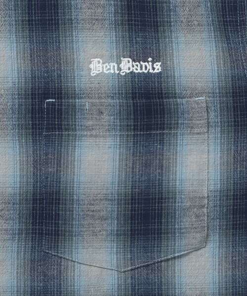 BEN DAVIS(ベンデイビス)の「【BEN DAVIS(ベンデイビス)】CARDS EMB PLAID O/C SHIRT / チェック シャツ ワーク 半袖 刺繍 オープンカラー(シャツ/ブラウス・メンズ・ブルー/ブラック・MEDIUM/LARGE/X-LARGE)」の14枚目の写真
