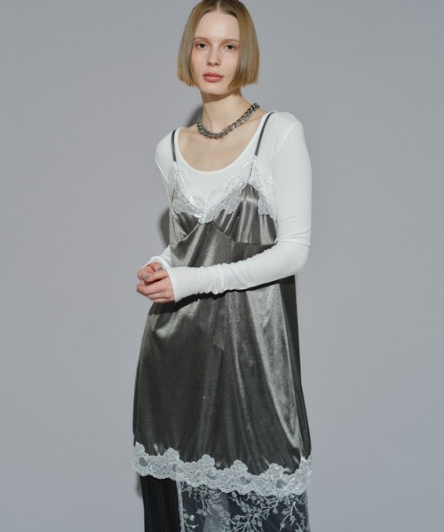 litmus HerPraha ティアードキャミソールドレス シャギーグレー litmus HerPraha ティアードキャミソールドレス シャギーグレー