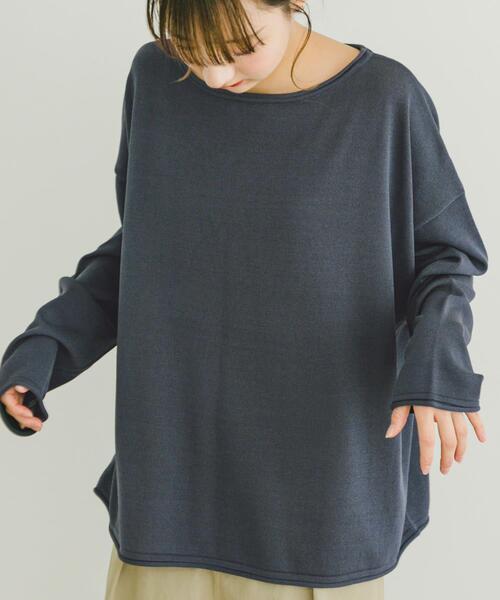 ITEMS URBANRESEARCH(アイテムズ アーバンリサーチ)の「ボートネックルーズニット(ニット/セーター・レディース・ブラック/ブルー/グレー系その他・FREE)」の3枚目の写真