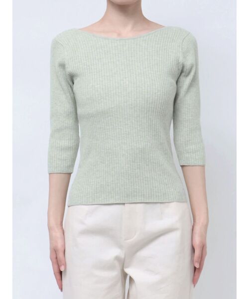 LAGUNAMOON（ラグナムーン）の「シルクブレンド2WAYニットプルオーバー（ニット/セーター・レディース・ブラック/イエロー/ライトグリーン・FREE）」の4枚目の写真