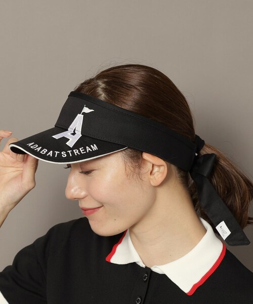 値下げしました！Briefing リボン付きブラウンバイザー 25SS】WOMEN リボンバイザー ブラック