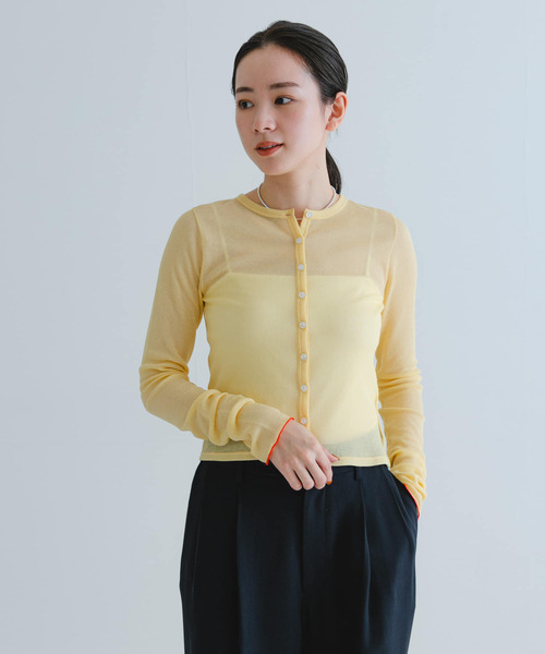 『MADE IN JAPAN』シアーテレコショートカーディガン セール】『MADE IN JAPAN』シアーテレコショートカーディガン（T