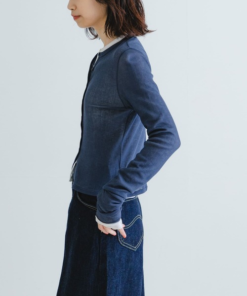 『MADE IN JAPAN』シアーテレコショートカーディガン MADE IN JAPAN』シアーテレコショートカーディガン[URA4-21T004