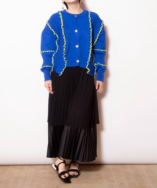 OSMOSIS（オズモーシス）の「2WAYメローステッチニットカーディガン（カーディガン/ボレロ・レディース・ネイビー/ライトベージュ/ブラック・ONE SIZE）」の12枚目の写真