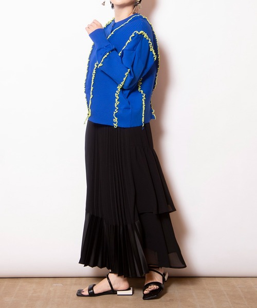 OSMOSIS（オズモーシス）の「2WAYメローステッチニットカーディガン（カーディガン/ボレロ・レディース・ネイビー/ライトベージュ/ブラック・ONE SIZE）」の13枚目の写真